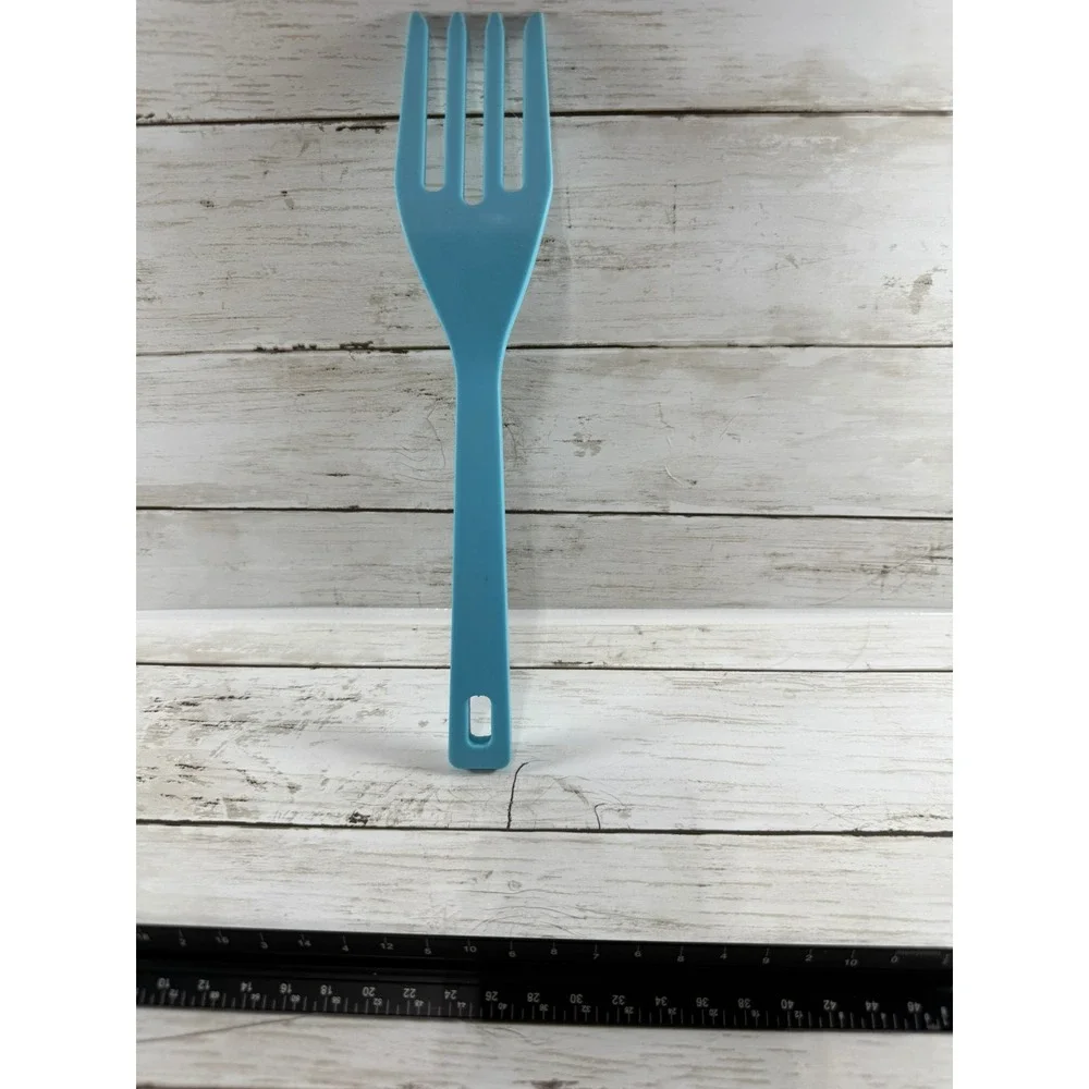 Weight Watchers WW Light Blue Plastic Serving Fork Salad Utensil 10 Inch